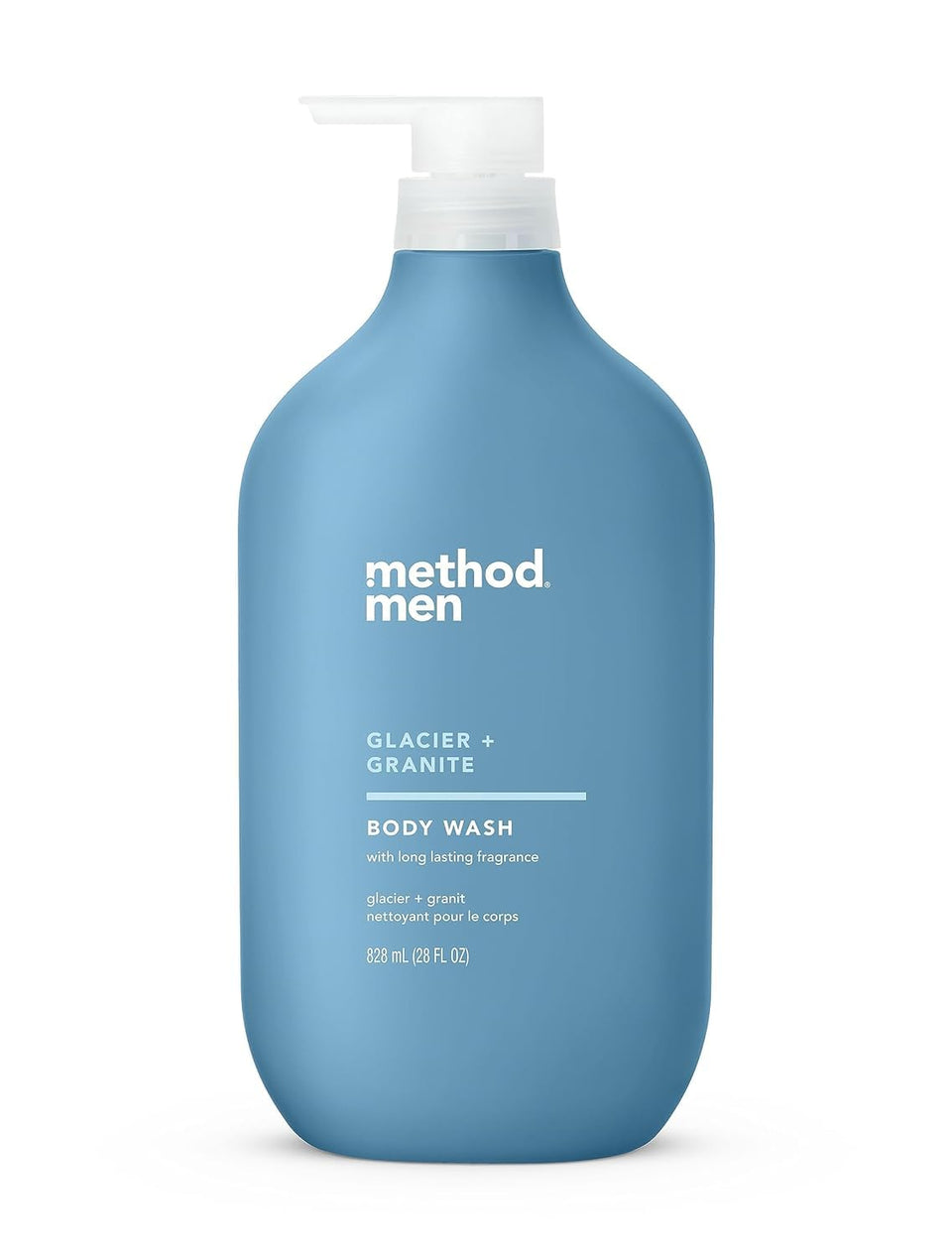 Method Men front pump bottle showing brand and fresh-scent packaging benefit