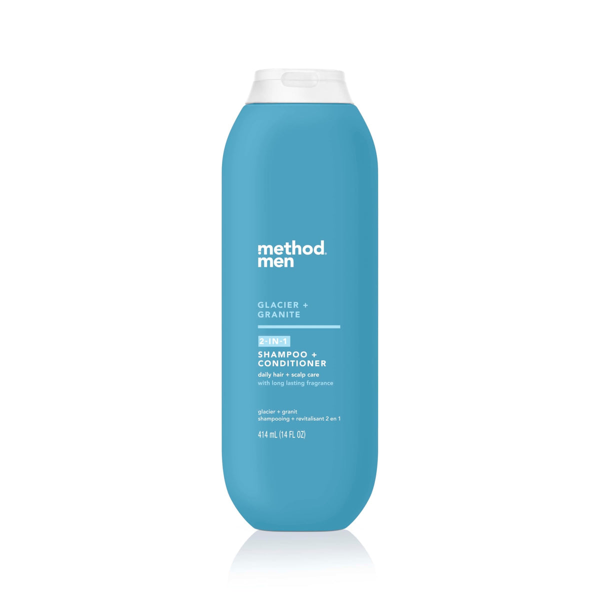 Method men front packaging showing Glacier + Granite and 2-in-1 benefits