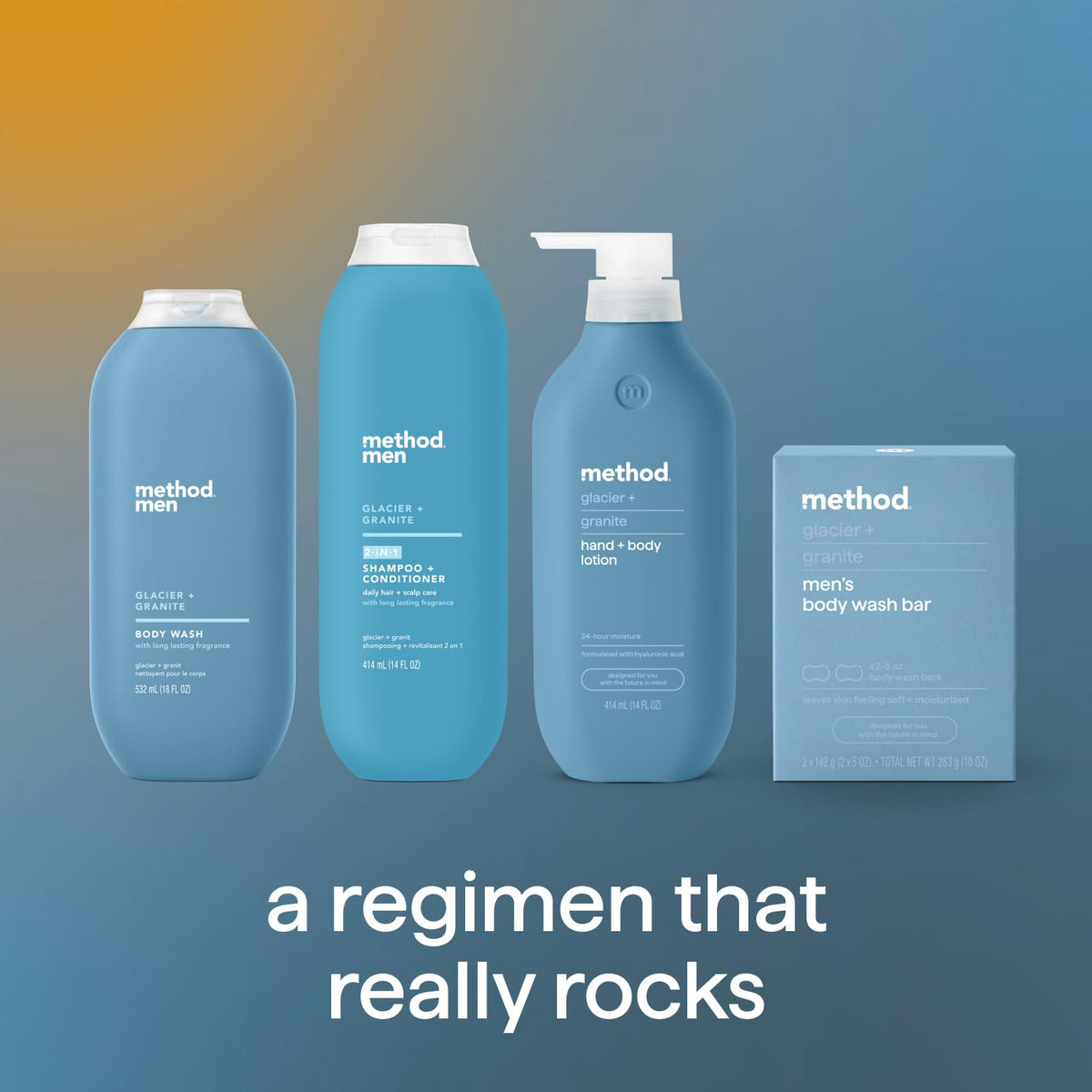 Method bottle on bathroom shelf in lifestyle setting for everyday freshness