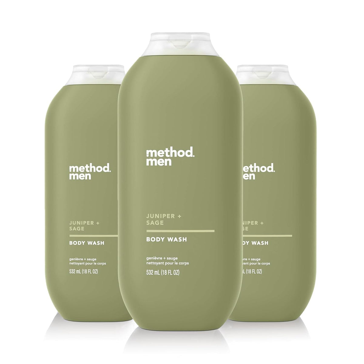 Method Men front bottle showing label and scent, highlights clean design and benefit
