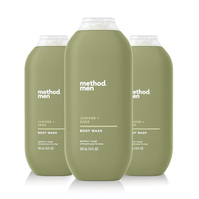 Method Men front bottle showing label and scent, highlights clean design and benefit