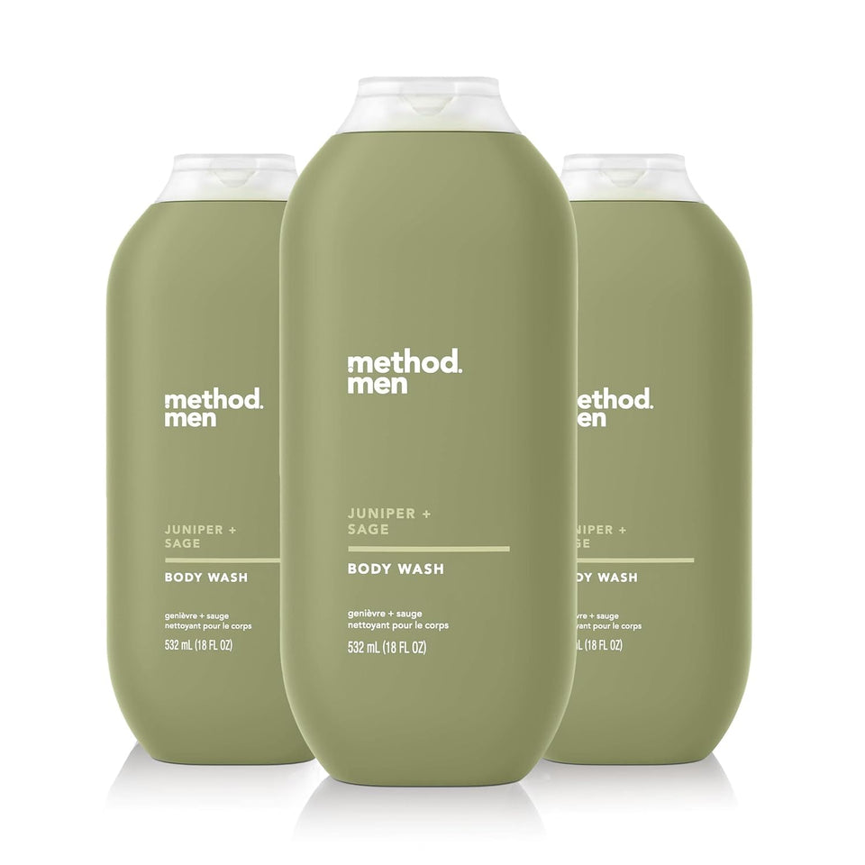 Method Men front bottle showing label and scent, highlights clean design and benefit