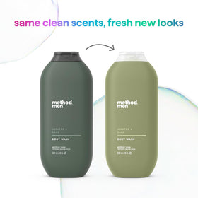 Method Men bottle in hand for size comparison showing 18 oz capacity benefit
