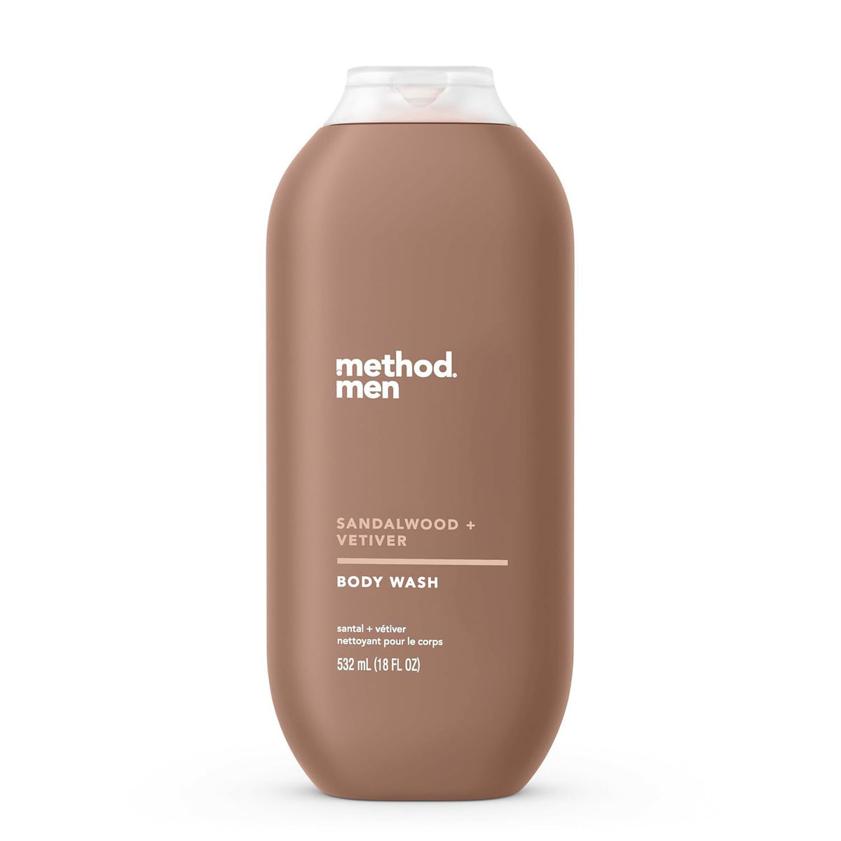 Method bottle front label showing scent and clean formulation benefit