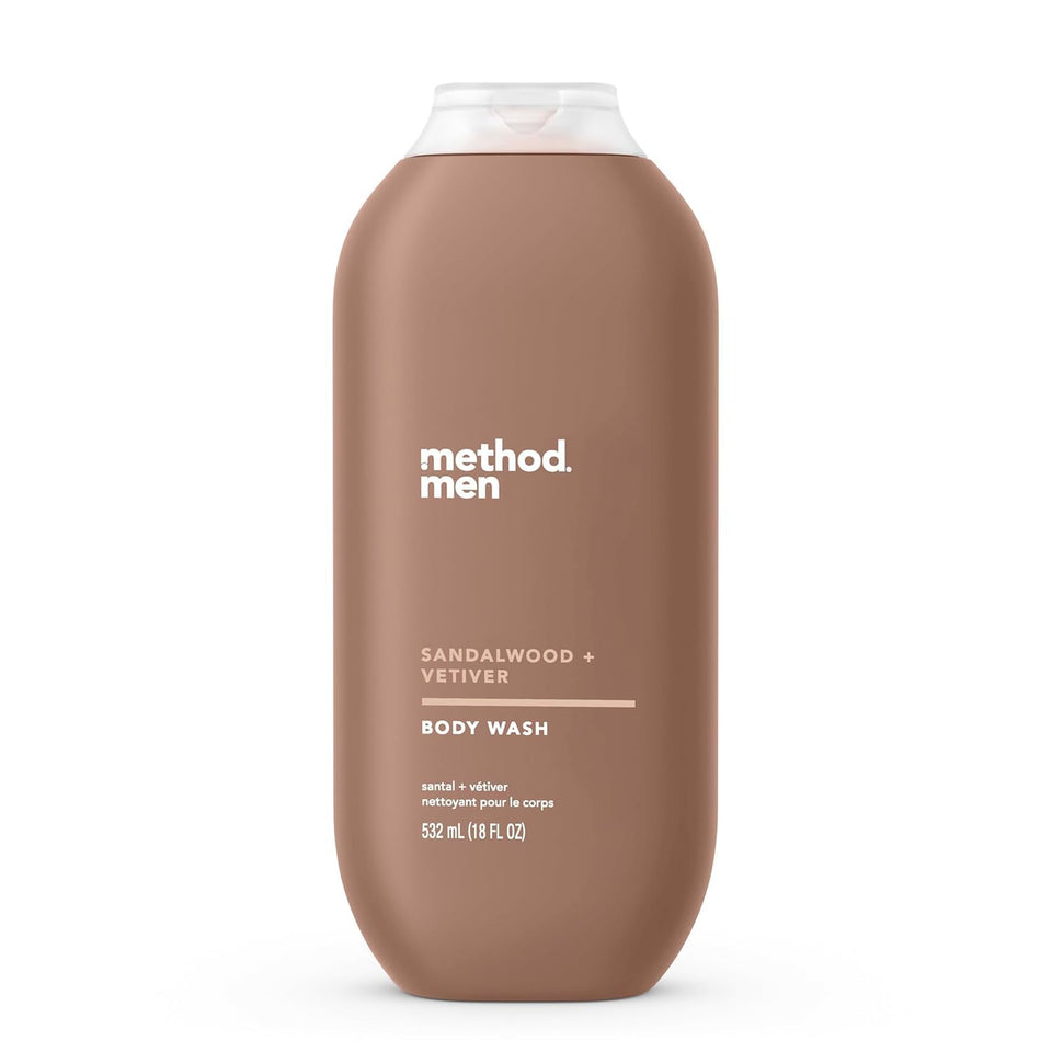 Method bottle front label showing scent and clean formulation benefit