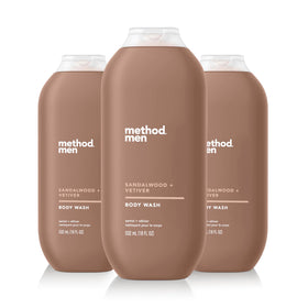 Method men front packaging showing bottle and label, showcases easy-grip design