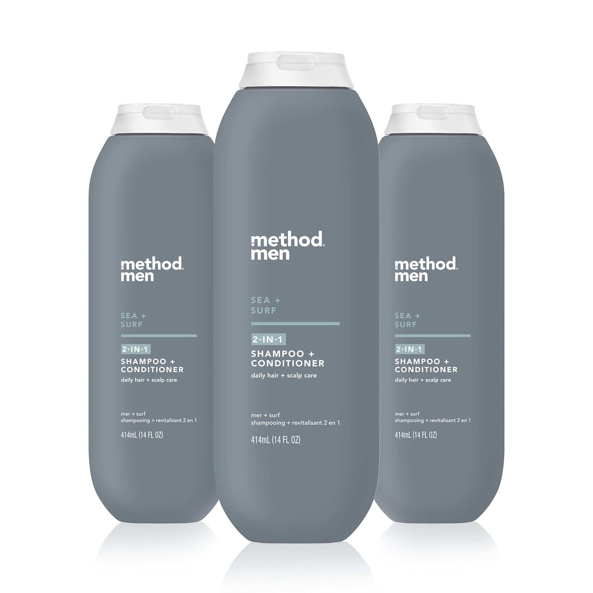 Method front packaging showing sea + surf scent and 14 oz size benefit clarity