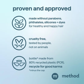 Method men bottle in hand for 14 oz size comparison and travel-friendly benefit