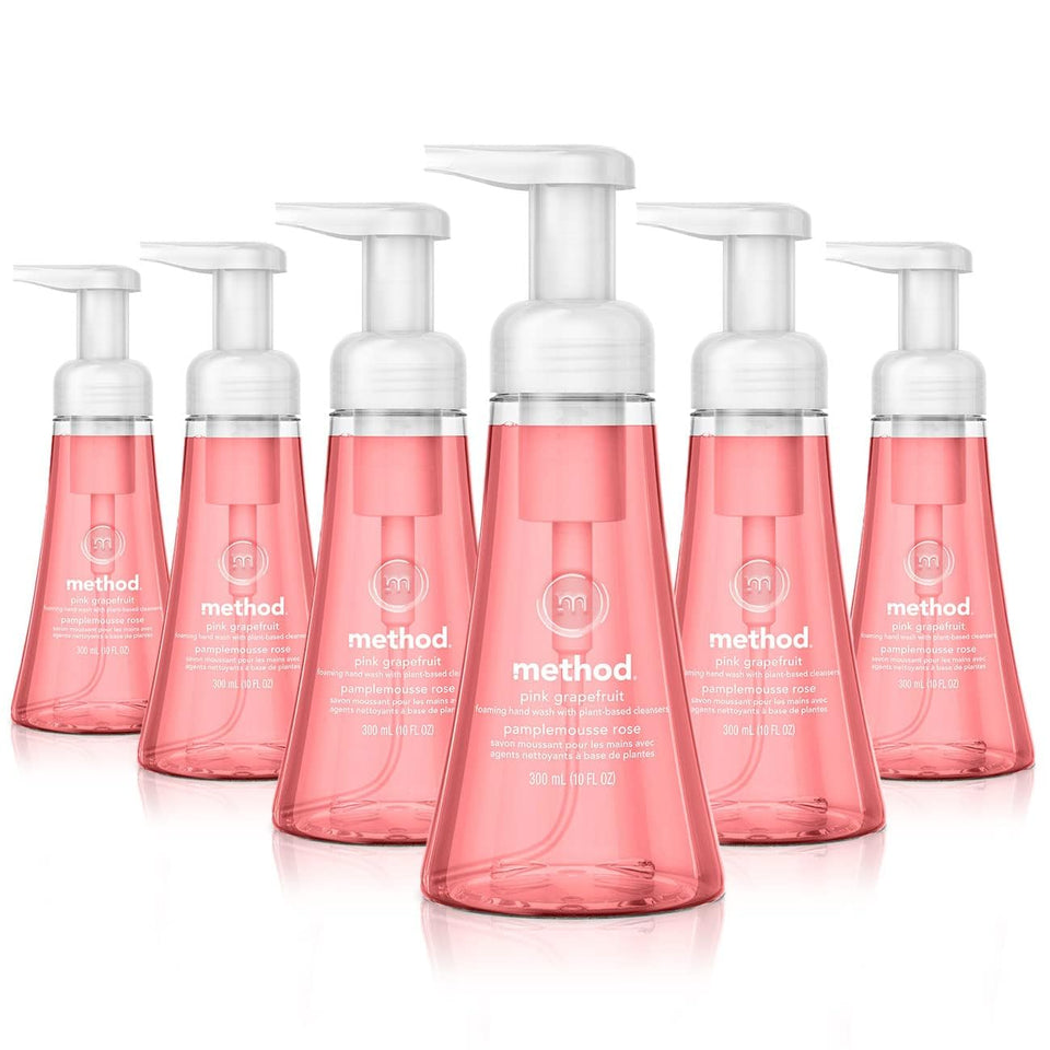 Method pink grapefruit front packaging showing bottle label and benefits