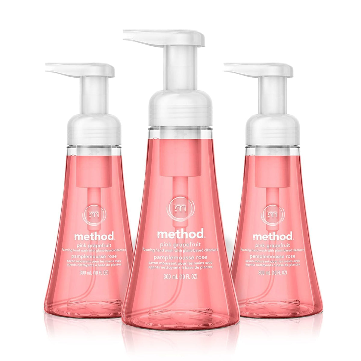 Method bottle front packaging showing brand and grapefruit scent for clear identification and appeal