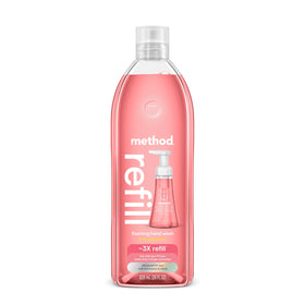 Method front packaging showing 28 oz refill tub and clear product branding, easy refill benefit