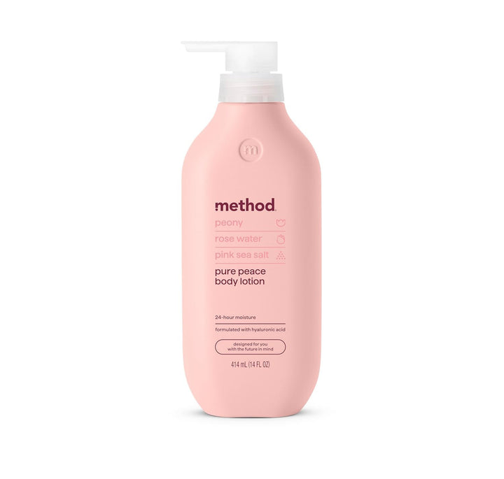 Method Pure Peace front packaging showing bottle and calming label benefits