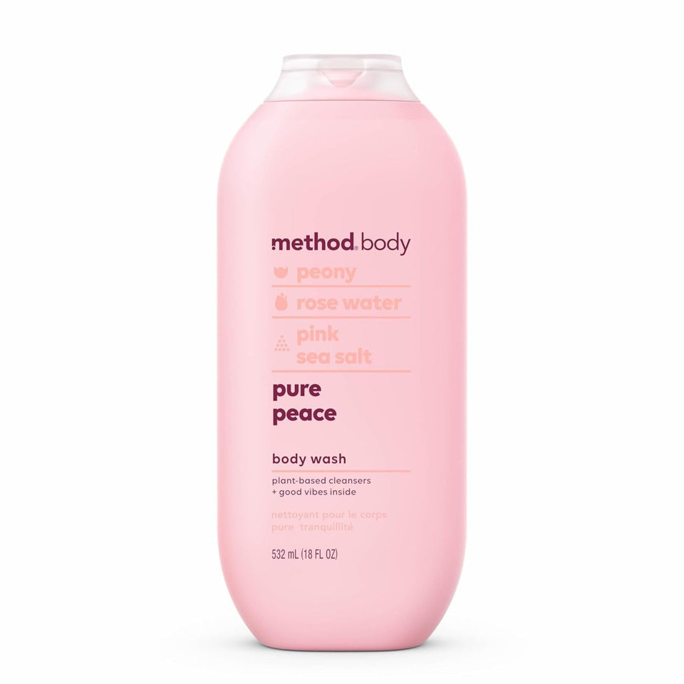Method bottle front packaging showing label and scent benefits