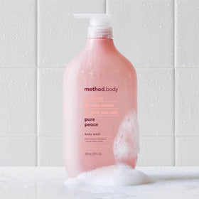 Method body wash in hand in shower demonstrating effective cleansing benefit