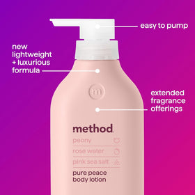 Method Pure Peace lotion texture closeup showing lightweight, fast absorption