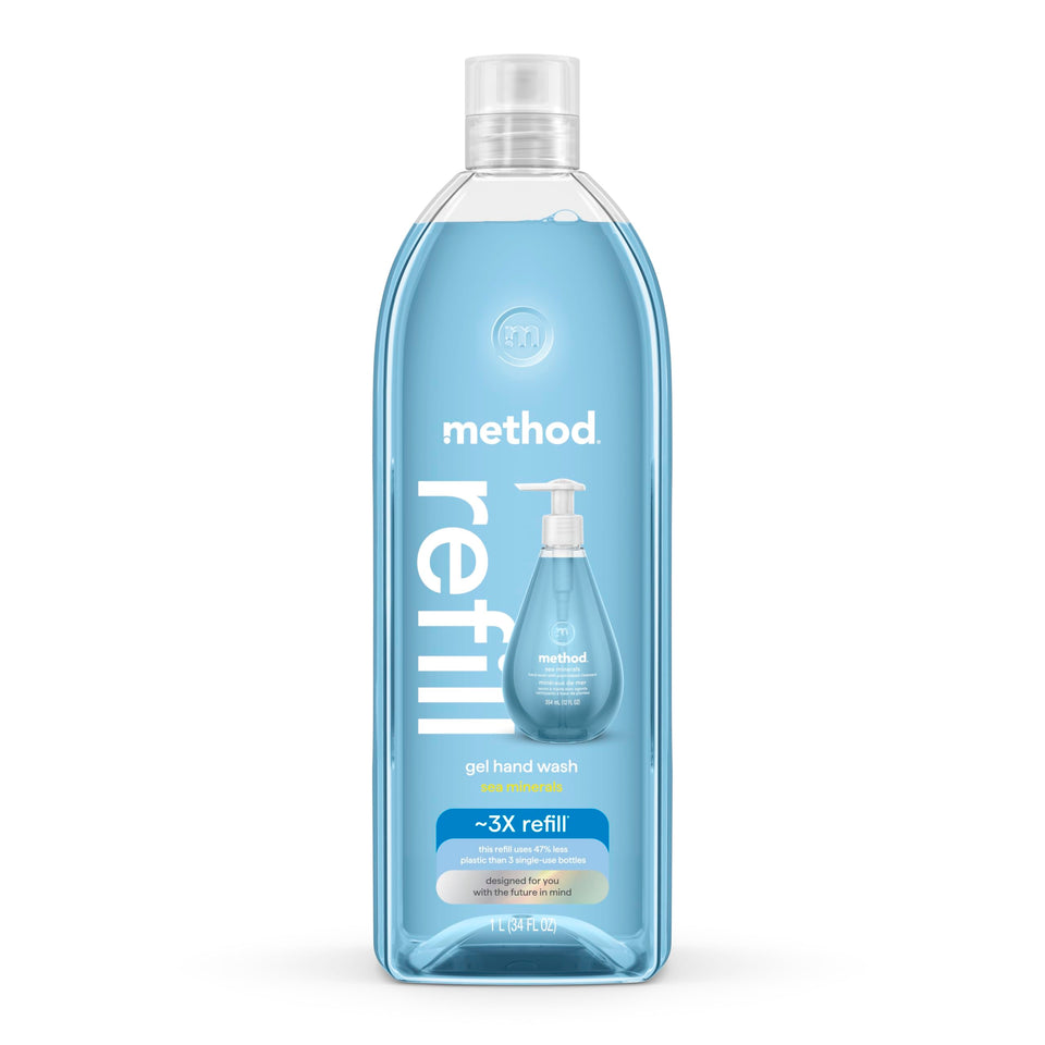 Method Sea Minerals refill tub front view showing recyclable packaging and volume benefit