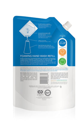 Close-up of Method refill pouch spout, easy pour reduces spills