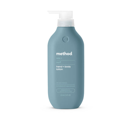 Method Sea + Surf front bottle view showing size and fresh scent benefit