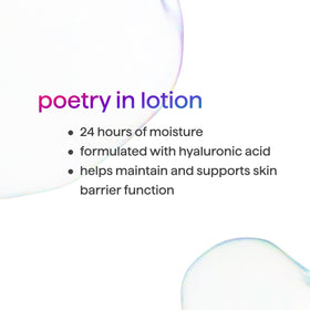 Method lotion in hand demonstrating absorbent finish and smooth skin benefit