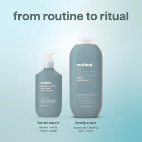 Method Sea + Surf styled on bathroom counter suggesting fresh coastal scent