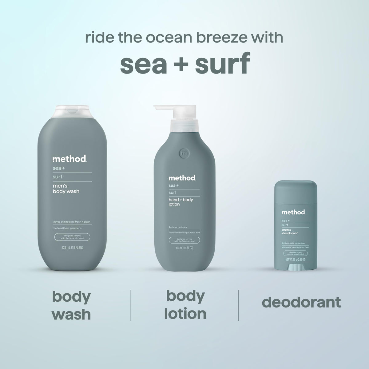 method stick in a beach scene conveying fresh ocean scent for confidence