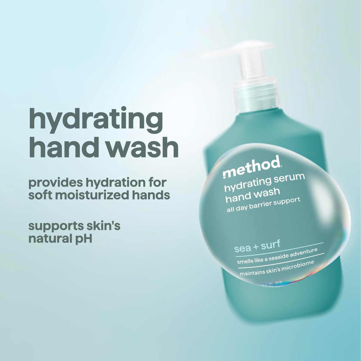 Method Sea + Surf pump close-up for easy dispensing and controlled use
