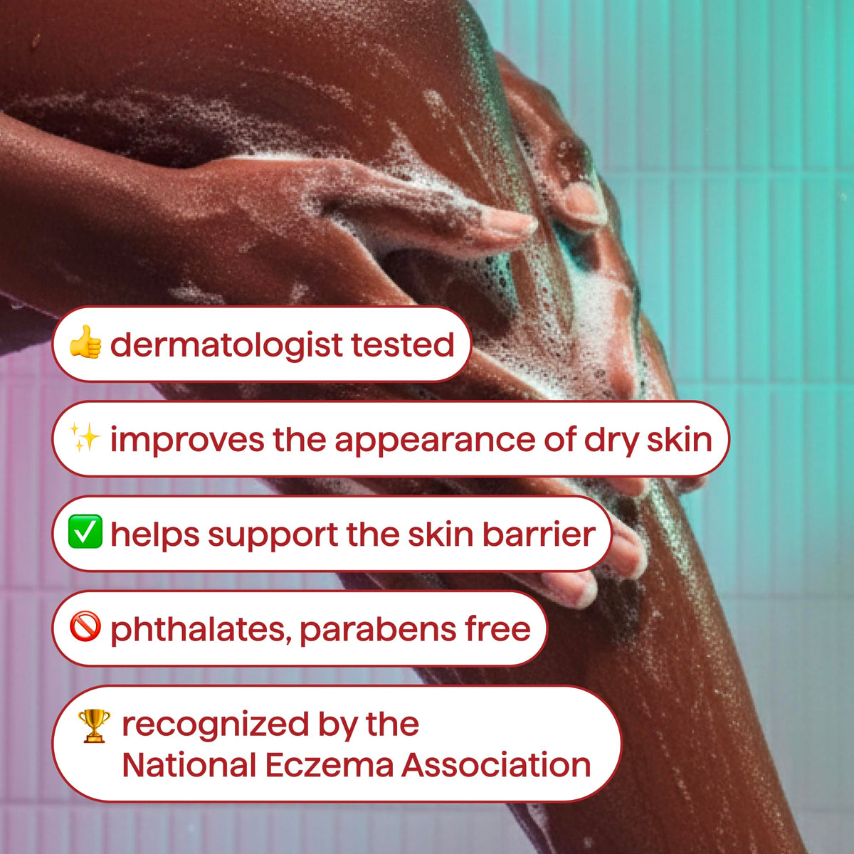 Method gel texture close-up illustrating creamy lather that soothes skin
