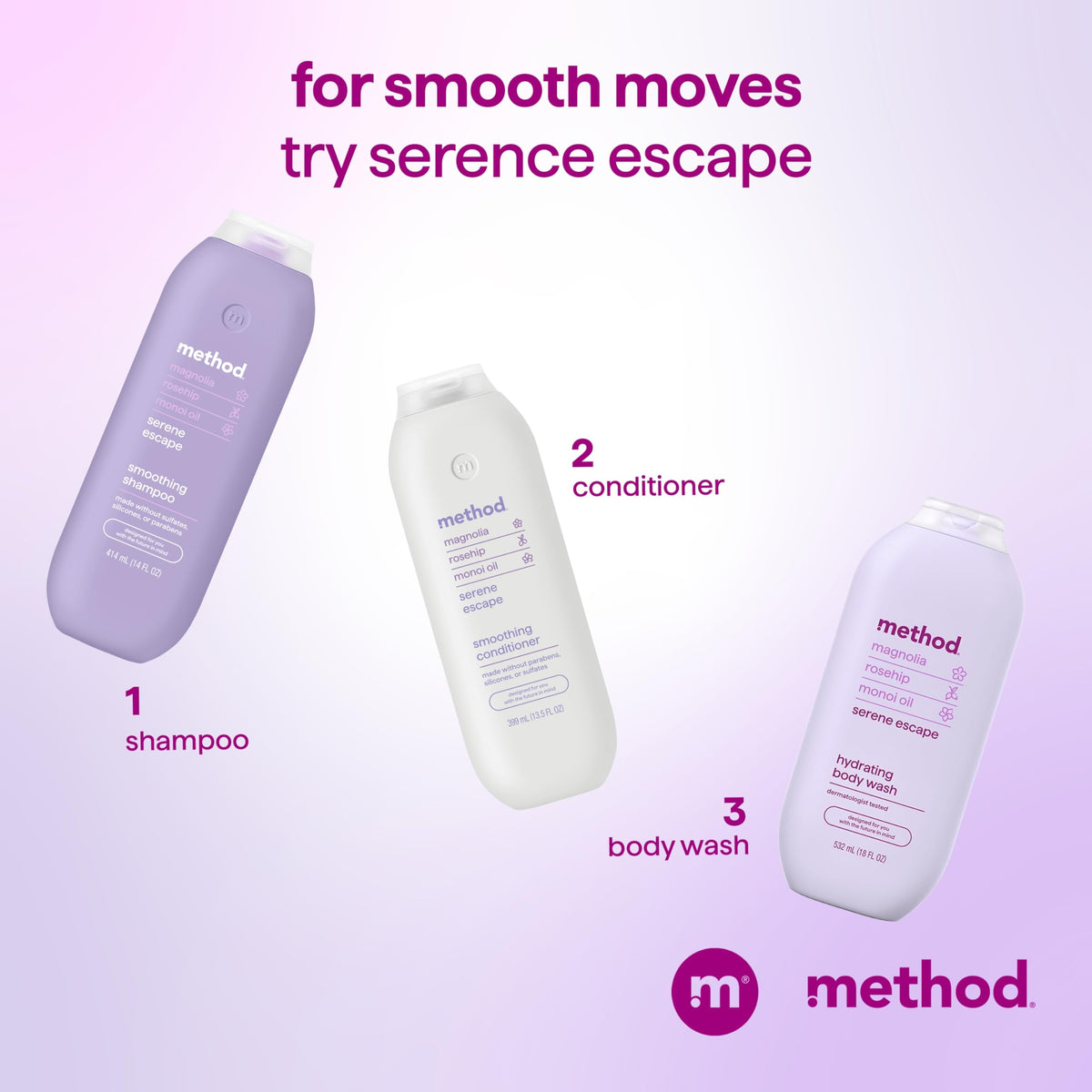 Method before and after on curly hair showing smoothing benefit