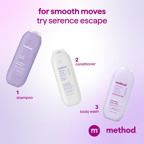 Method before and after on curly hair showing smoothing benefit