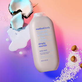 Method Simply Nourish arranged in a bathroom scene showing aesthetic and routine benefit