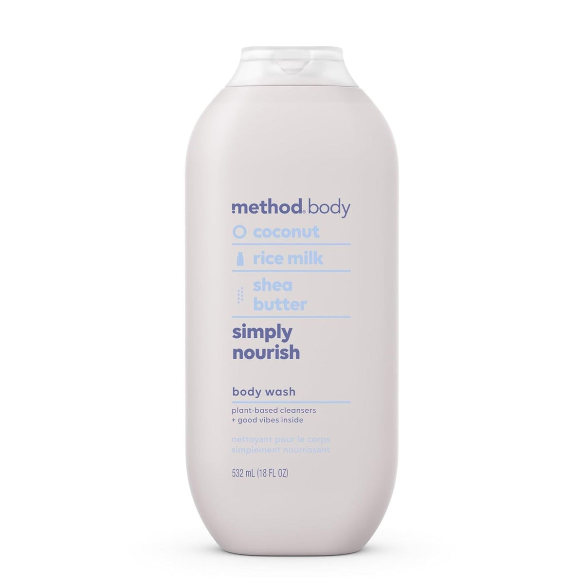 Method simply nourish front label showing scent and benefits