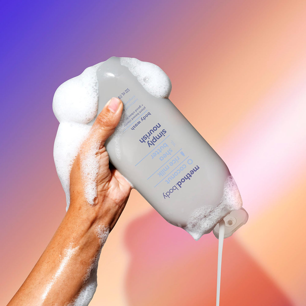Method Simply Nourish coconut rice milk shea butter ingredients showing nourishing benefit