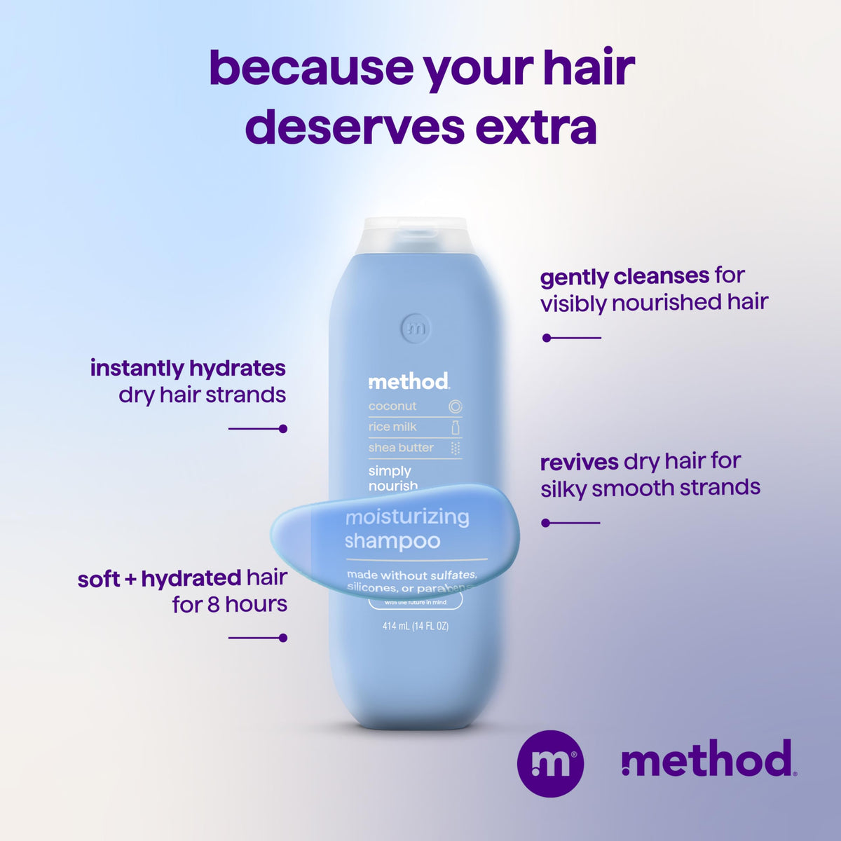 Method creamy lather close-up demonstrating rich cleanse benefit