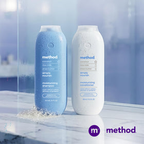 Method recycled plastic mark on bottle emphasizing eco-conscious benefit