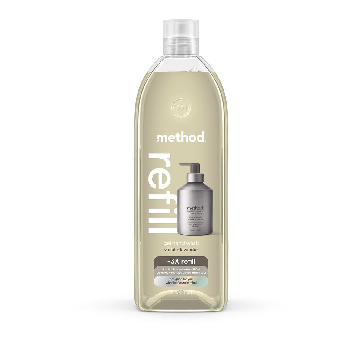 Method 34 oz refill front packaging showing size and scent benefits