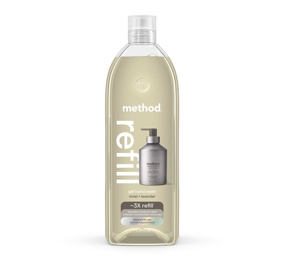 Method 34 oz refill front packaging showing size and scent benefits