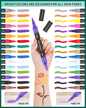 Metker 16-color range laid flat, vibrant pigments for layered designs