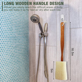 METLUCK detail of detachable loofah head and wooden handle for convenient swapping