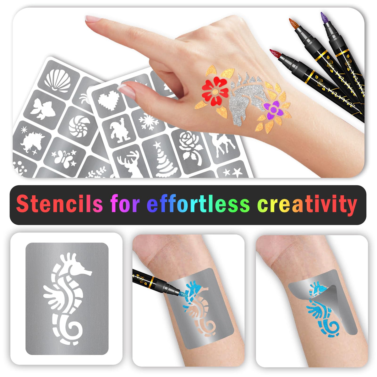 Child applying a Metuu stencil with marker, supervised creative play activity