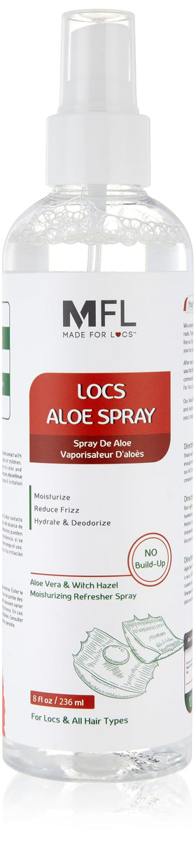 MFL MADE FOR LOCS front packaging showing aloe refresher benefits for hydrated locs