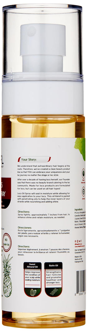 MFL MADE FOR LOCS label close-up highlighting biotin and botanical ingredients