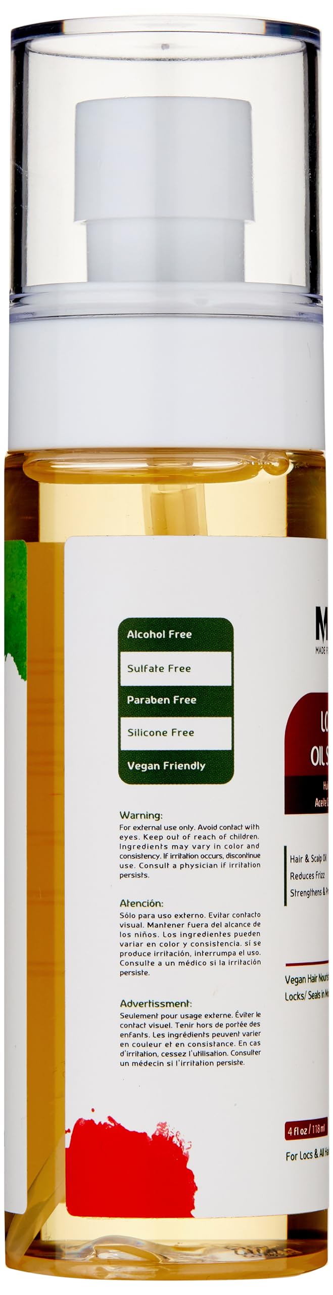 MFL MADE FOR LOCS application in hand demonstrating easy misting and absorption