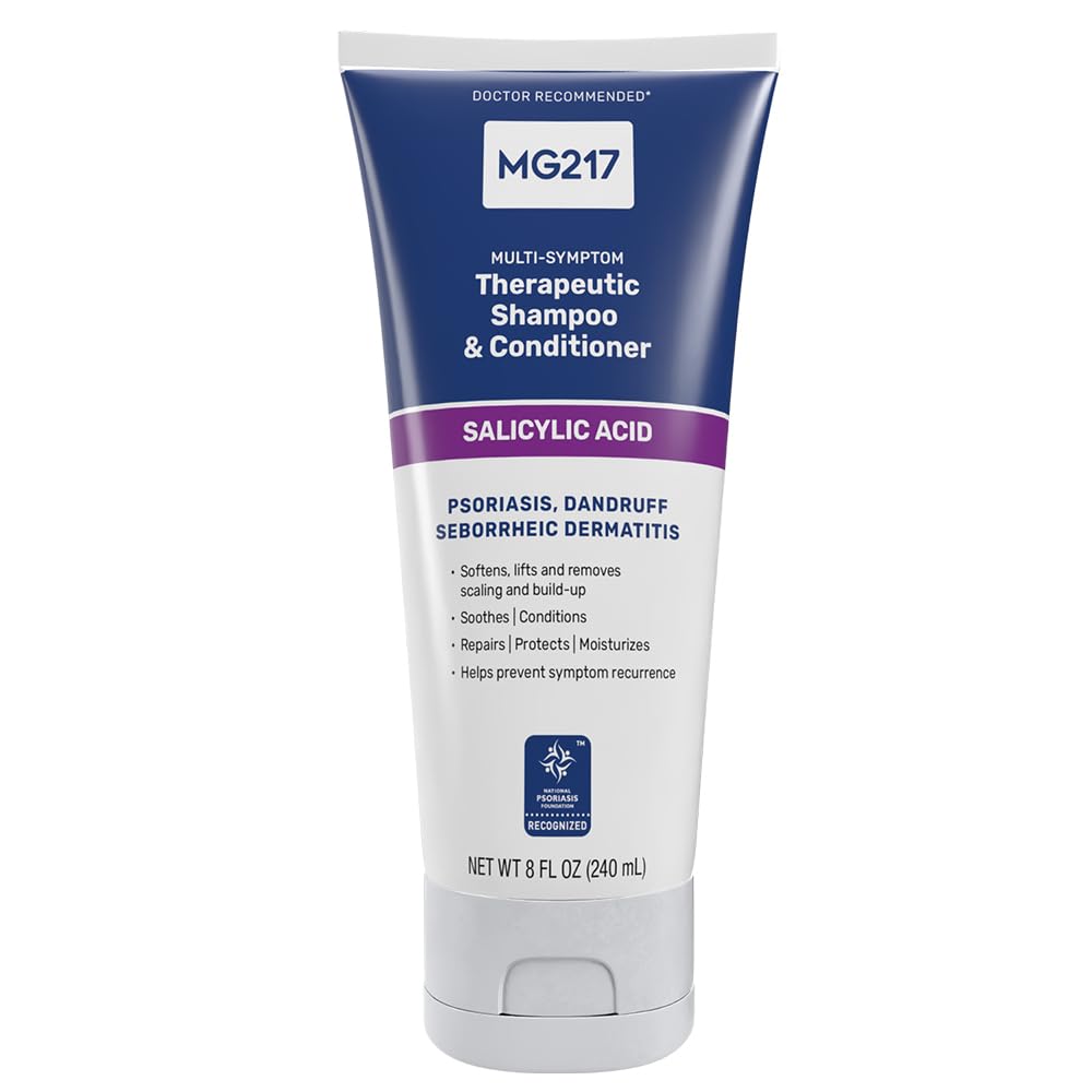 MG217 front tube showing label and 8 fl oz size, highlights therapeutic use