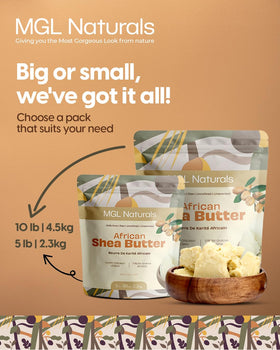 MGL Naturals shea butter used in hair showing conditioning and shine benefit
