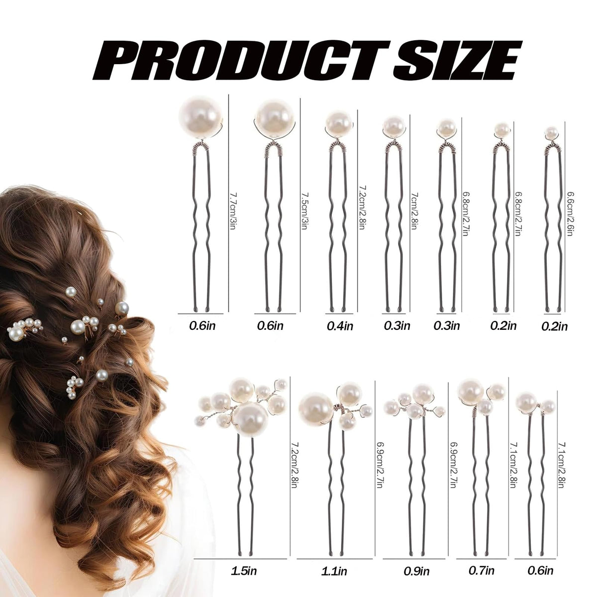 MHKLCD pins placed in a bridal bun showing secure hold and decorative sparkle