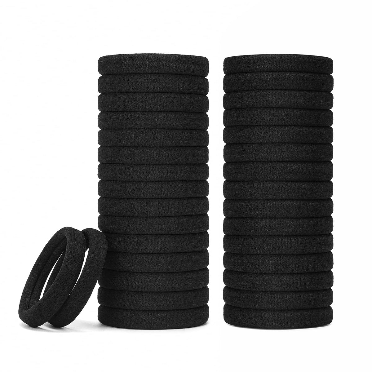 Mia Klein front packaging showing 100 black hair ties and clear label benefit