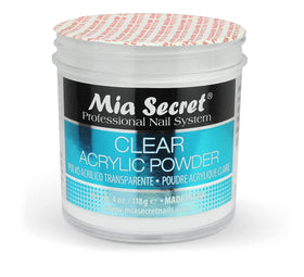 Mia Secret clear acrylic encapsulating glitter demonstrating strong encapsulation and clarity