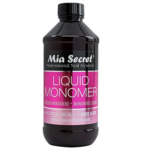 Mia Secret front bottle view showing clear liquid for precise acrylic work