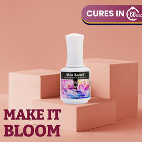 Mia Secret applied to nail swatch showing bloom effect for creative designs