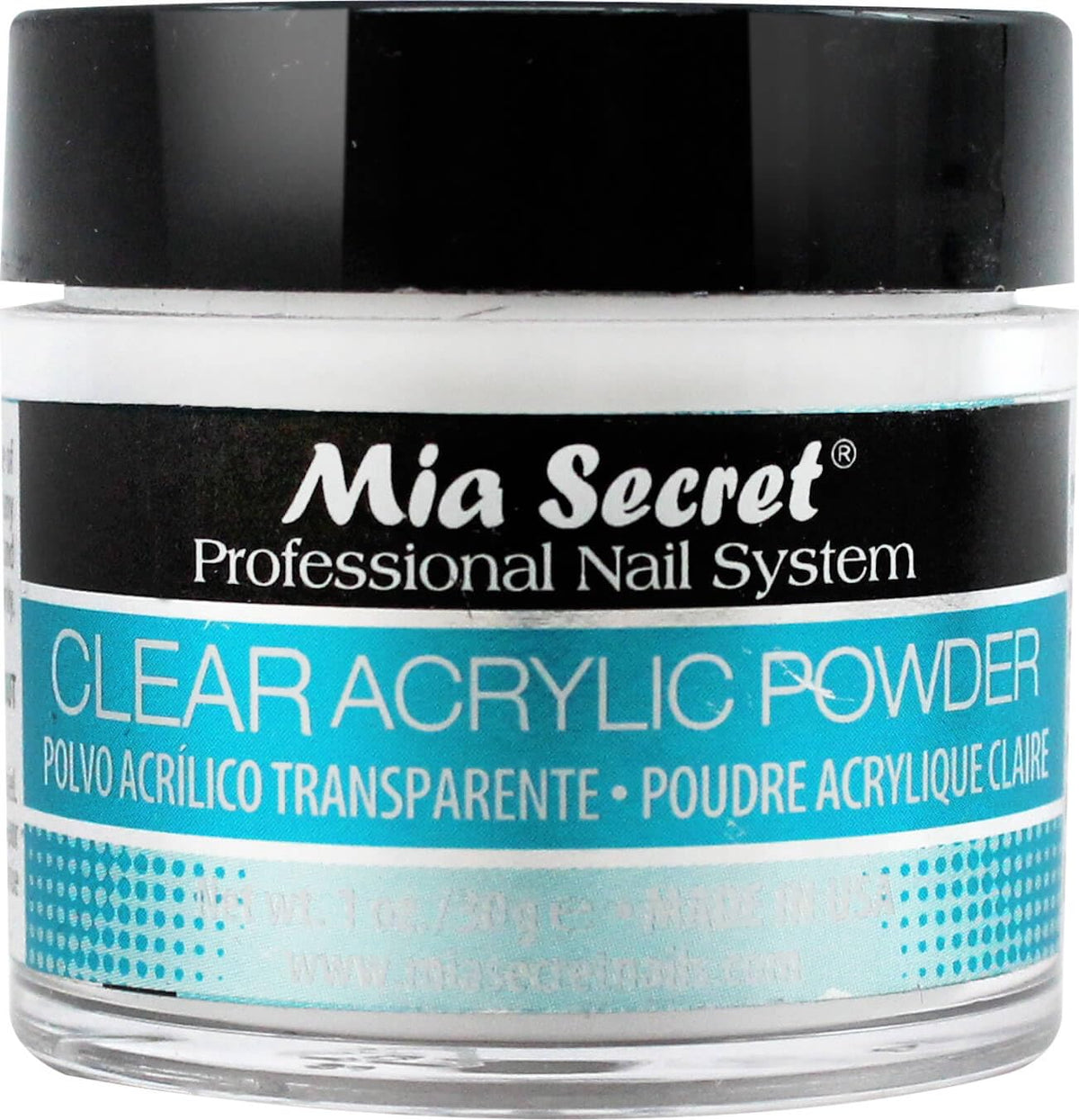 Mia Secret front packaging showing brand and jar for salon-quality results